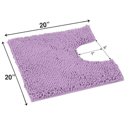 LuxUrux Bath Mat-Extra-Soft Plush Bath Shower Bathroom Rug,1'' Chenille Microfiber Material, Super Absorbent Shaggy Bath Rug. Machine Wash & Dry (20 x 20 inch, Lavender) - color: Lavender, size: 20'' X 20'' U