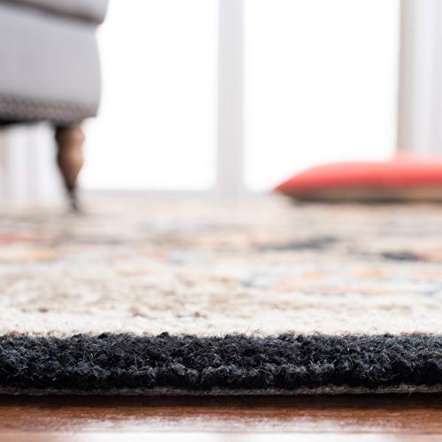 SAFAVIEH Chelsea Collection Runner Rug - 2'6" x 8', Black, Hand-Hooked French Country Wool, Ideal for High Traffic Areas in Living Room, Bedroom (HK141B) - color: Black, size: 2'6" x 8' (Runner)