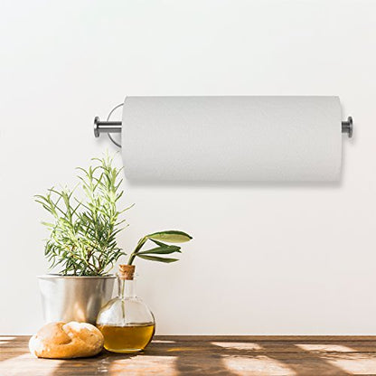 Paper Towel Holder Wall Mount - Under Cabinet Paper Towel Holders - Anti-Rust, Mounts On Wall or Cabinet, Vertically or Horizontally, Durable, Premium Elegant Design- Quick and Easy Installation | Anti-Rust, Mounts On Wall or Cabinet, Vertically or Horizo