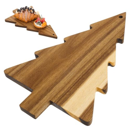 Zerodeko 1pc Christmas Tree Shaped Cutting Board, Wooden Charcuterie Platter Cheese Tray, Fruit And Vegetable Serving Board, 14. 93x9. 43x0. 59inch