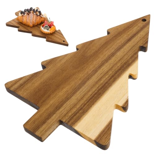 Zerodeko 1pc Christmas Tree Shaped Cutting Board, Wooden Charcuterie Platter Cheese Tray, Fruit And Vegetable Serving Board, 14. 93x9. 43x0. 59inch