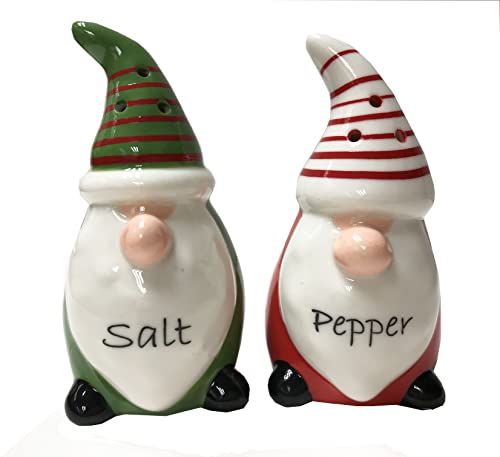 Christmas Salt and Pepper Shaker Set 2Pcs,Handmade Ceramic Holiday Shakers for Festive Kitchen & Dining Room Decor Home Decor,Perfect for Christmas Table Setting & Gift Giving(Red) - color: Red