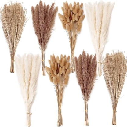 200PCS Dried Flower Bouquet – Pampas Grass, Floral Decor for Home, Wedding, and Boho Style | Perfect for Vases, Fall, Spring, Summer, and Winter Arrangements - size: 200PCS