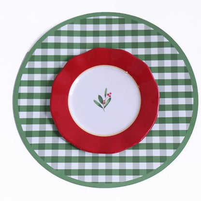 Beatriz Ball VIDA Holly 9" Salad Plate Set of 4 (Red and White) - style: VIDA Holly 9" Salad Plate Set of 4 (Red and White)