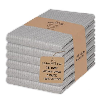 Urban Villa Kitchen Towels Cotton Dish Towels 20”x30” (Set of 6) Smoke - color: 063 Smoke, size: 18" x 28" (Set of 6)
