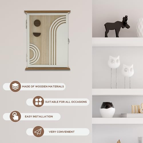 US Wooden Key Box Wall Mount Wooden Key Holder Decorative Wall Key Hanger with 6 Key Hooks Rustic Key Cabinet Key Organizer Entryway Key Holder for Wall Entryway Hallway (Style 2) - size: Style 2