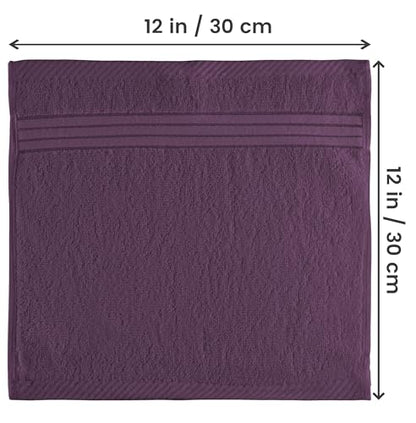 Utopia Towels 12 Pack Premium Wash Cloths, 12x12 in, 100% Cotton, Plum | Highly Absorbent Soft Feel Lightweight Washcloths - Premium Ring Spun Cotton, Ideal for Bathroom, Spa, Gym & Face - color: Plum
