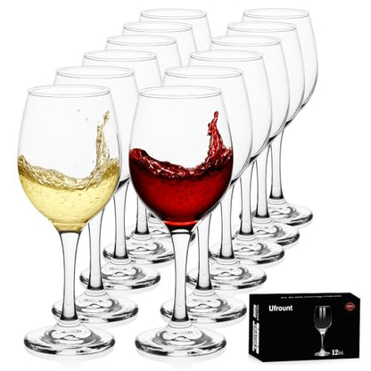 Wine Glasses Set of 12, 11 oz Clear Wine Glass Set | Red/White Wine Glasses, Pretty Gift Box, Birthday, Christmas, Party, Restaurant, Home Bar, Decorations
