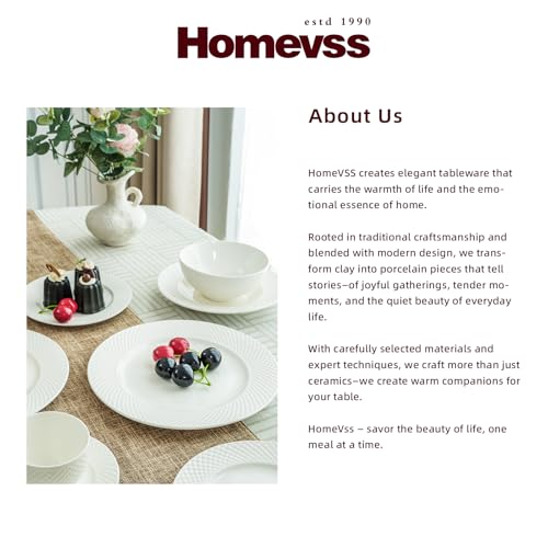 HomeVss, New Bone China Dinnerware Set, Embossed Diamond Design, 20pc Set - color: Diamond, size: Service for 4 - 20pc Set