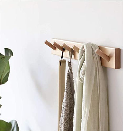 Coat Hooks for Wall Modern Sleek Wooden Peg Rail/Coat Rail with 3-8Coat Hooks for Jackets Dressing Gowns Scarves and Towels/Wall Mounted Coat Rack Stylish Wall-Mounted Coat Rack for Wall