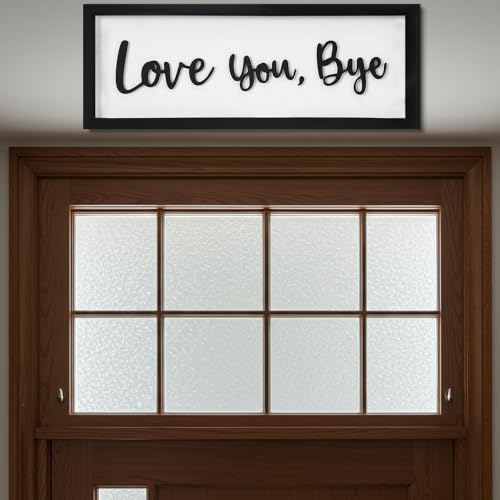 Ripeng 3D Love You Bye Sign Wooden Entryway Hallway Decor, Above Door Modern Boho Plaque Bible Verse Christian Wall Art Decor for Family Living Room Bedroom, 15.7" x 5.9" - style: Love You Bye