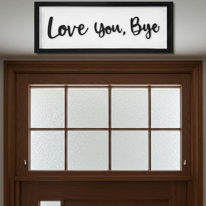 Ripeng 3D Love You Bye Sign Wooden Entryway Hallway Decor, Above Door Modern Boho Plaque Bible Verse Christian Wall Art Decor for Family Living Room Bedroom, 15.7" x 5.9" - style: Love You Bye