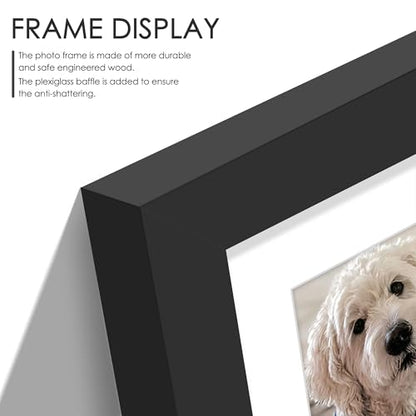 DUENPY 8x14 Multi Size Collage Frame Photo Display Black | Wall Mount Display, Horizontal & Vertical, 8x14 (Without Mat) Photo Frame, Premium MDF & Shatterproof Acrylic - color: Black, size: 8x14（4x6+5x7 opening）