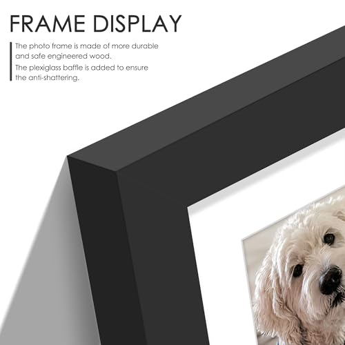 DUENPY 8x14 Multi Size Collage Frame Photo Display Black | Wall Mount Display, Horizontal & Vertical, 8x14 (Without Mat) Photo Frame, Premium MDF & Shatterproof Acrylic - color: Black, size: 8x14（4x6+5x7 opening）