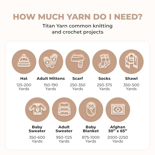 Mary Maxim Titan Bulky Yarn, Weight 5 Acrylic, Chunky Yarn for Crocheting and Knitting, Ideal for Thick, Soft Blankets, Throws, and Graph Style Sweaters, 80 Yards - Taupe - color: Taupe