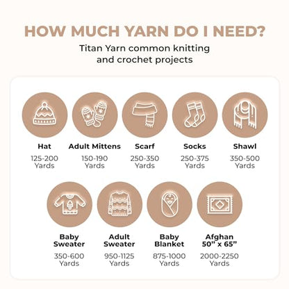 Mary Maxim Titan Bulky Yarn, Weight 5 Acrylic, Chunky Yarn for Crocheting and Knitting, Ideal for Thick, Soft Blankets, Throws, and Graph Style Sweaters, 80 Yards - Taupe - color: Taupe
