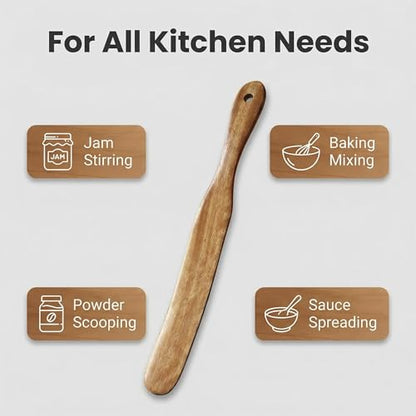 AOOSY Skinny Spurtle,11In Acacia Wood Spatula for Sourdough, Mixing | Long Handle Wooden Spatula for Sourdough Starter,Reaching Bottom of Jars, Spurtles Kitchen Tools for NonStick Cookware - size: 1 Pcs Wooden Spurtle