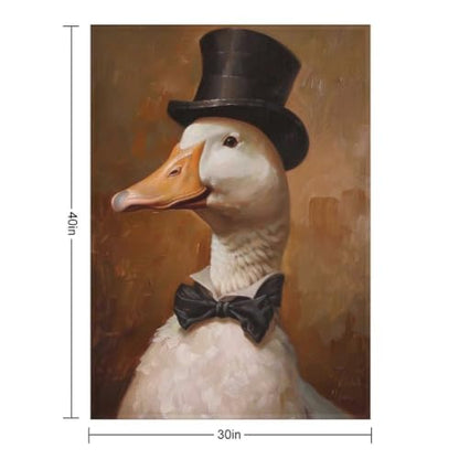 Gentleman Duck 02 Flannel Blankets Fleece Soft Throw Lightweight Plush Gifts for Couch, Bed, Cozy Sofa Plush, Chair, Lovers 30x40in（75x100cm） - color: Style-28, size: 30x40in（75x100cm）
