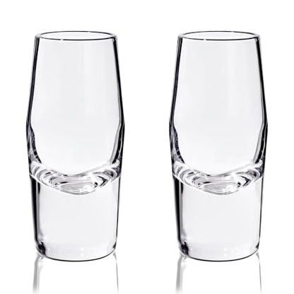 Viski Heavyweight Crystal Shot Glasses Set of 2 for Whiskey, Vodka, Tequila, 2 oz Handmade Home Bar Glasses Gift Set for Bachelor or Bachelorette Party, Groomsmen Gifts, Birthday & Wedding Gifts - style: Heavyweight Shot Glasses