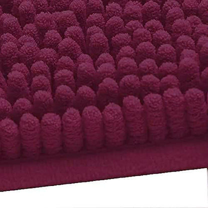 Madeals Long Bathroom Rugs Chenille Runner Bathroom Mat Kitchen Rug Burgundy - color: Burgundy, size: 20"x 46"