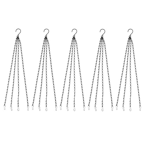 Hanging Planters Baskets Chains 23 Inches 4 Leads Hanging Chains with Tightly Hook for Flower Pot Bird Feeder Planter Indoor Outdoor Hanging Planter for Plants Holder 5pcs (5)