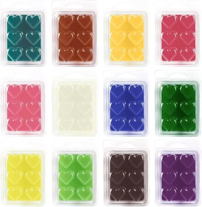 pliadvbu Scented Wax Melts Heart for Scented Wax Warmer - 100% Soy Melts - 12 Fragrances X 6 Heart Home Fragrance for DIY Candle Warmer