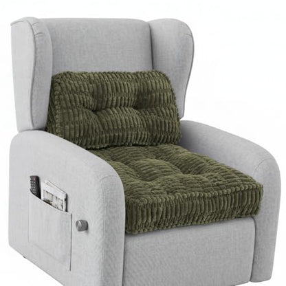 idee-home Recliner Cushions with Lumbar Support Pillow Set for Elderly | 20x20x5 Inch Recliner Seat Cushion Tufted, Large Square Seat Cushion Non-Slip Reduce Hip & Lumbar Pain - color: Green Seat&lumbar