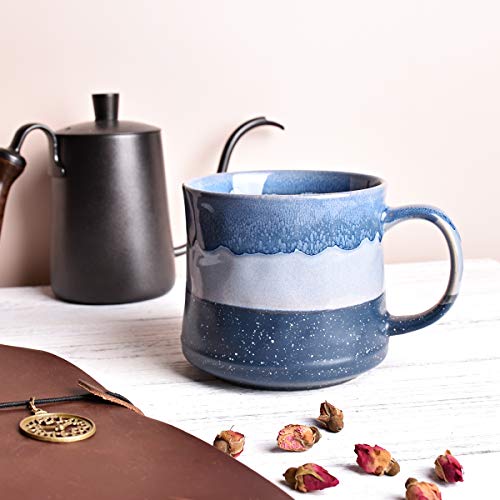PCS 21 Oz Bosmarlin Large Stoneware Coffee Mug - color: Blue