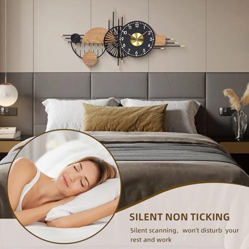 39x19 Inch Modern Silent Wall Clock Battery Powered for Living Room | Quartz Movement, Easy-Read Dial, Sleek Accent for Bedrooms, Kitchens, Offices, Entryways, and Gifting - color: I - 39x19 in