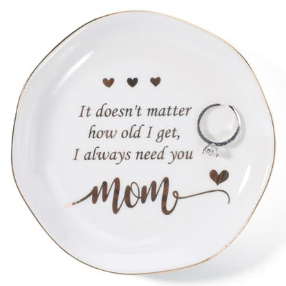 Mom Ring Dish Jewery Tray-Christmas Mother Day Valentines Birthday Gifts for Mother-No Matter How Old I Get,I Always Need you-Stocking Stuffers for Mom Under 10 - style: Aunt