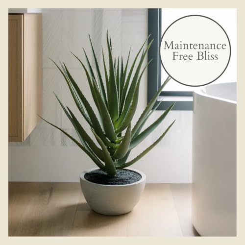 CG Hunter Faux Agave Plant, Premium Artificial Indoor Plant Stands 31.5” Tall and Enhances Interior Design, Lifelike-Leaves Create Realistic Natural Appearance, Planter Pot Included - size: 31.5" Agave