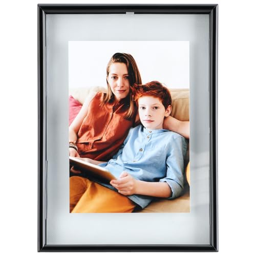 Wall Floating Frame, 5"×7", Black, Wall Mounting or Wall Leaning, For Photo 5x7 4x6 3.5x5, Classy For Mother's Day, Anniversary, Wedding, Home or Office Décor - color: Black, size: 5"×7"