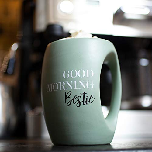 Pavilion - Good Morning Bestie - Green Huggable Hand Warming 16 oz Mug - color: Green
