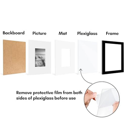 Americanflat 5.5x6.5 Picture Frame 2-Pack - Matted to 2.5x3.5 - Black | Slim Molding construction, Polished plexiglass front, wall or tabletop display with included easel, triangle hangers included - color: Black, size: 5.5x6.5