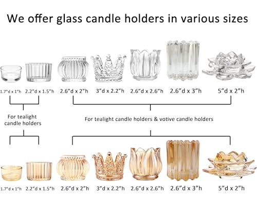 GOLDEAL 30 PCS Small Clear Glass Tealight Candle Holders,Tealight Holders Bulk Use for Weddings Parties Dinner,for 1.5" Tealight. as Well as Candle Mould… - color: Clear