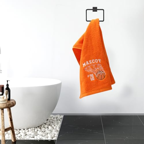 JarThenaAMCS 2Pcs Basketball Hand Towels Cotton Embroidered Bathroom Towel Sports Ball Absorbent Bath Towel for Hand Drying Cleaning Cooking, 29.5 x 13.7 Inch