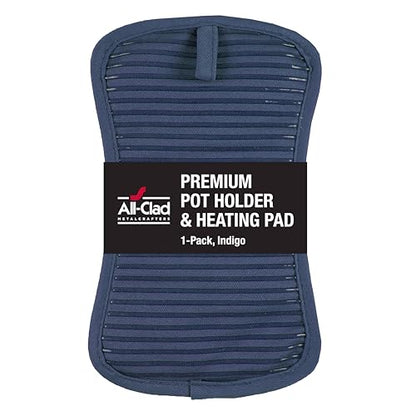 All-Clad Premium Pot Holder & Hot Pad: Heat Resistant to 500 Degrees - 100% Cotton, 10"x6.25" Hot Pad for Kitchen and Barbeque, (1-Pack) - color: Indigo, size: 1 Pack