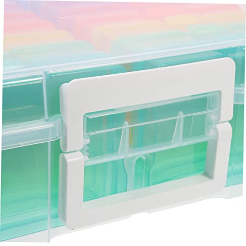 VILLCASE 1set Compartment Photo Storage Organizer Box Versatile Classified Card Holder and Photo Keeper for Home Crafts and Keepsakes for Birthdays and Festivals