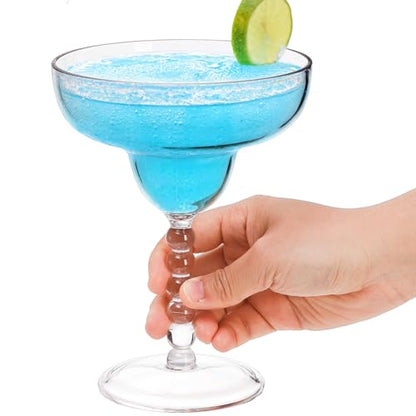 TOPZEA Acrylic Margarita Glasses Set of 4, 13.5 oz Shatter-proof Plastic Daiquiri Cocktail Cup, Unbreakable Martini Champagne Coupe Glasses Drinkware for Poolside, Bar, Party, BPA-free, Reusable