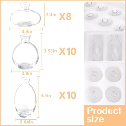 Mini Bud Vases As Wedding Centerpieces for Tables,Clear Bud Vases for Flowers,Small Flower Vases Suitable for Birthday Party,Anniversary,Wedding Reception,Baby Shower (Clear, 28PCS) - color: 28pcs