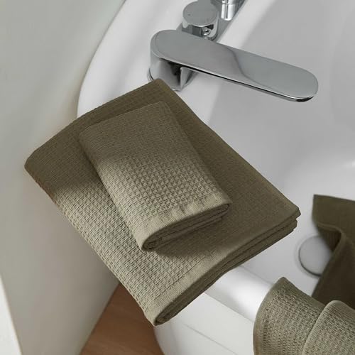 Calvin Klein - Bath Towels, Super Soft & Absorbent Cotton Towels, Oeko-Tex Certified (Eternity Solid Dusty Green, 3-Piece) - color: Eternity Dusty Green, size: 3 Pack