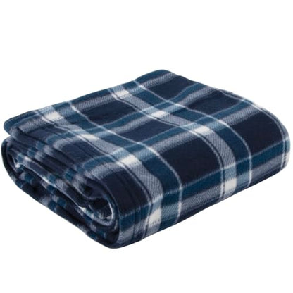 Trail maker 50x60 Throw Blankets, Plaid Fleece Throw Blankets for Bedroom, Couch, Livingroom, Chair, Pets, Outdoors - color: Blue