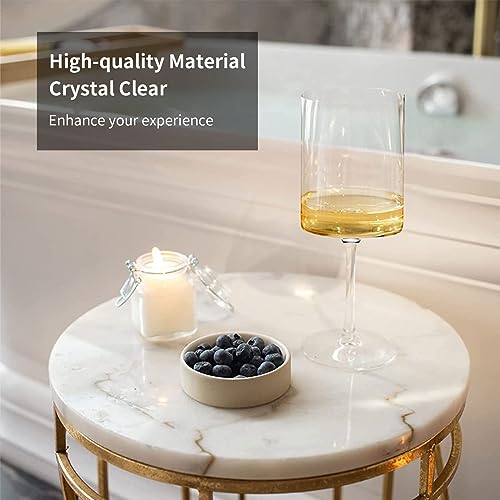 SANZO Wine Glass Set, 15oz Crystal Glasses for Red and White Wine, Square Bowl Design for Home Bar or Dinner Parties （8pcs） - style: 8pcs