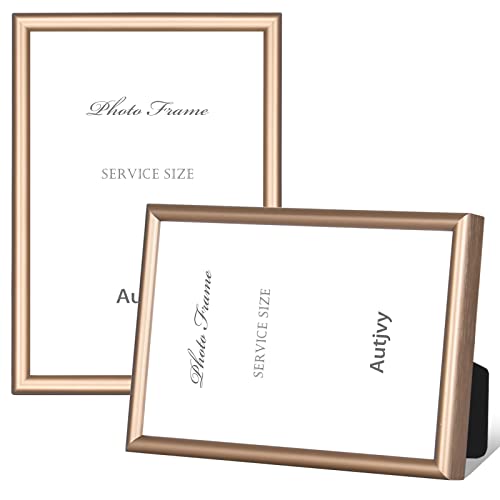 3.5x5 Picture Frame 2-Pack Brass Thin Metal HD Glass Wall/Table | Modern Simple Thin Aluminum Metal, Tabletop and Wall Display, elegant ornament for daily family photo storage - color: Brass, size: 3.5x5
