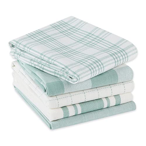 DII Basic Kitchen Large Cotton Dishtowel Set of 5, 18x28, Jadeite - color: Jadeite
