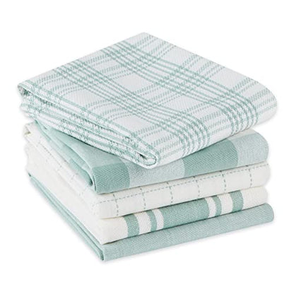 DII Basic Kitchen Large Cotton Dishtowel Set of 5, 18x28, Jadeite - color: Jadeite
