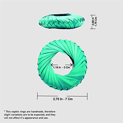 Napkin Rings Rustic Hand Woven Set of Colorful Ring Holder Coastal Tropical Beachy Napping Rings for Thanksgiving Xmas Wedding Everyday Dinning Table Parties (6X, Turquoise) - color: Turquoise