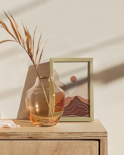 HAUS AND HUES 4x6 Gold Picture Frame - Modern Brush Finish - Lightweight 4x6 Frame for Photos, Posters, Prints - Vertical Hanging & Tabletop Display - color: Gold Metal, size: 4x6 in, style: Set of 01