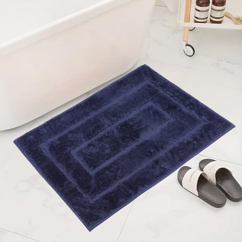 Bath Rug Non Slip,Navy Blue Indoor Doormat,20"x32" | Small Area Rug,Rubber Backed,Soft microfiber,Absorbent,Machine Washable,Bathroom,Entryway,Kitchen,Hallway - color: Navy Blue1