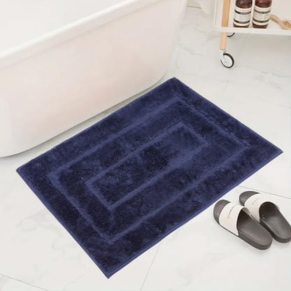 Bath Rug Non Slip,Navy Blue Indoor Doormat,20"x32" | Small Area Rug,Rubber Backed,Soft microfiber,Absorbent,Machine Washable,Bathroom,Entryway,Kitchen,Hallway - color: Navy Blue1